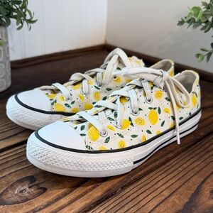 Converse All Star Yellow Lemon Print Canvas Sneakers